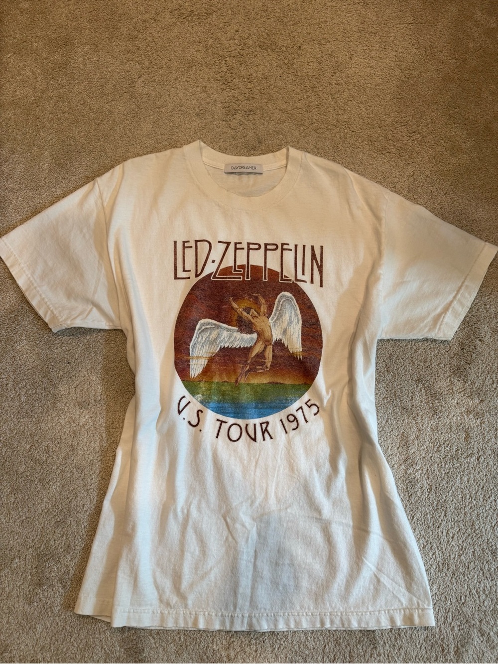 Daydreamer Led Zeppelin U.S. Tour 1975 Graphic Tee in Off-White